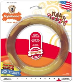 Nylabone Power Chew Ring Dog Toy Bacon Cheeseburger Flavor Large (Option: 1 count Nylabone Power Chew Ring Dog Toy Bacon Cheeseburger Flavor Large)